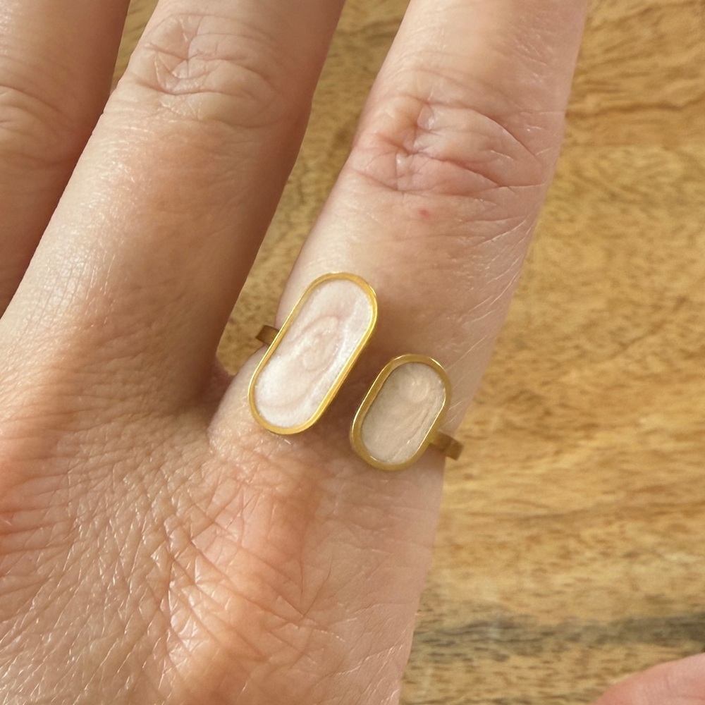 🍒3 for $30 🍒 Pink Enamel Stainless steel golden ring, 7